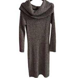 Rachel Zoe Cowl Neck Sweater Dress - Grey - Sz L
